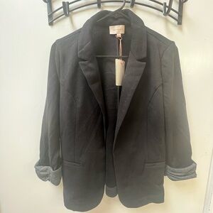 Skies Are Blue Black Blazer with Gray Accents